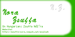 nora zsuffa business card